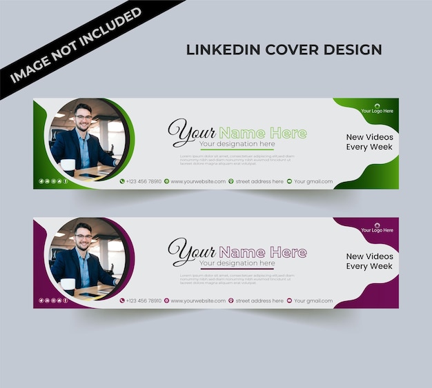 Arte de portada del canal de Youtube Artículo de portada de LinkedIn plantilla de banner de las redes sociales