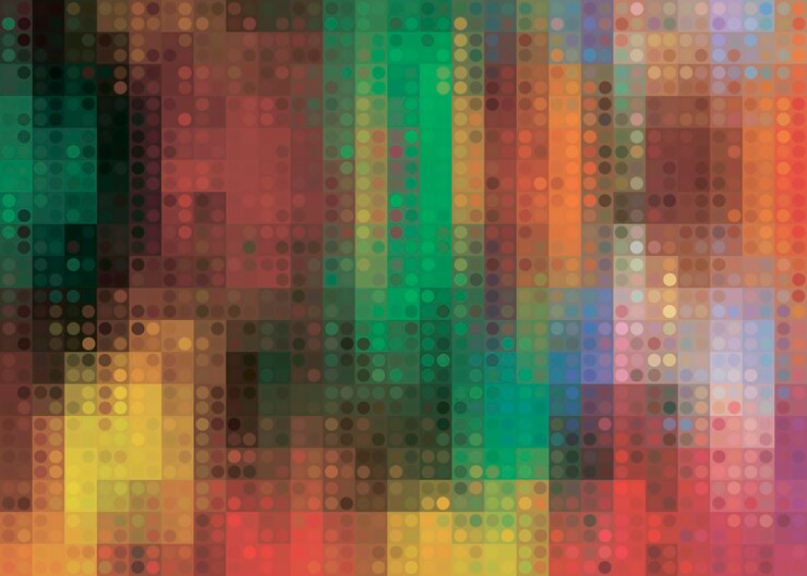 Vector arte reflejo de bosque y cielo en el agua abstracto imagen vectorial de píxeles digital