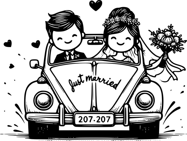 Vector arte romántico de bodas y amor para ocasiones especiales