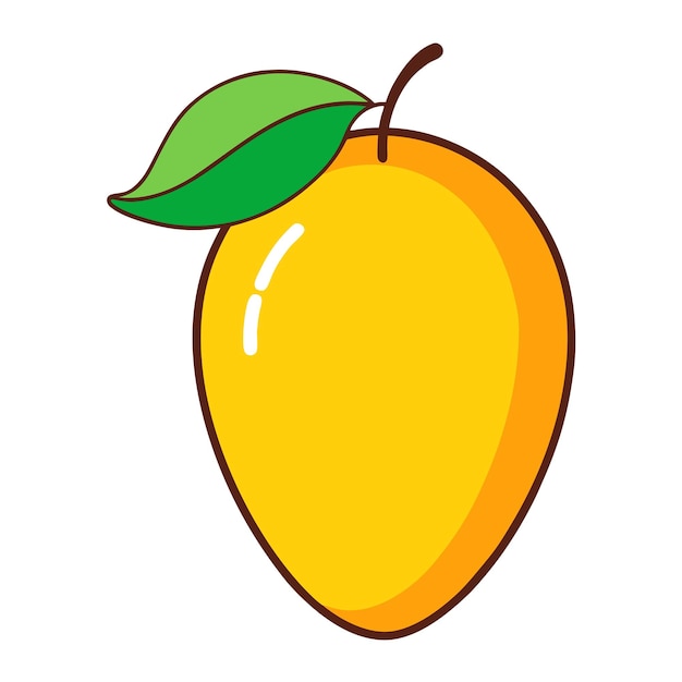 Arte sencillo de la línea de frutas de mango