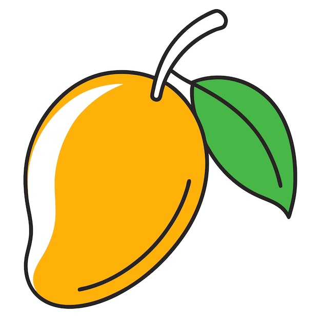 Arte sencillo de la línea de frutas de mango
