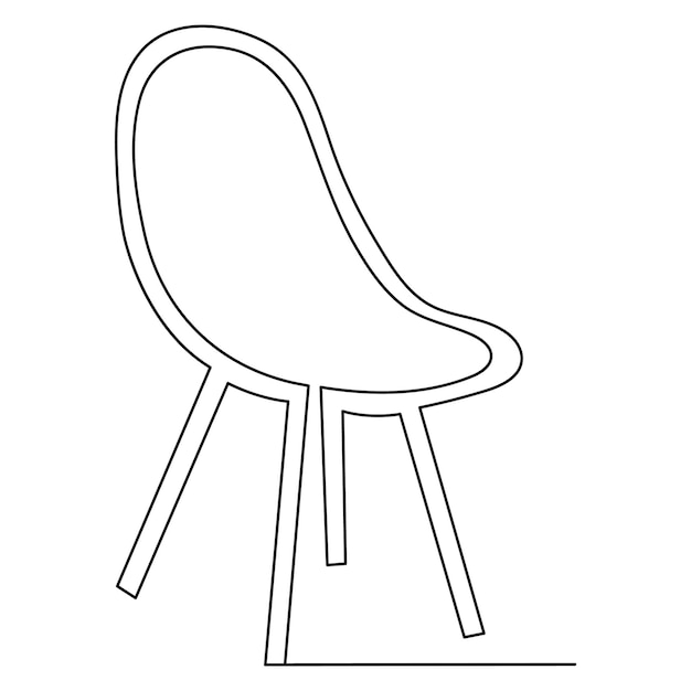 Arte de silla de una línea dibujando ilustración vectorial de contorno continuo y diseño de iconos conceptuales