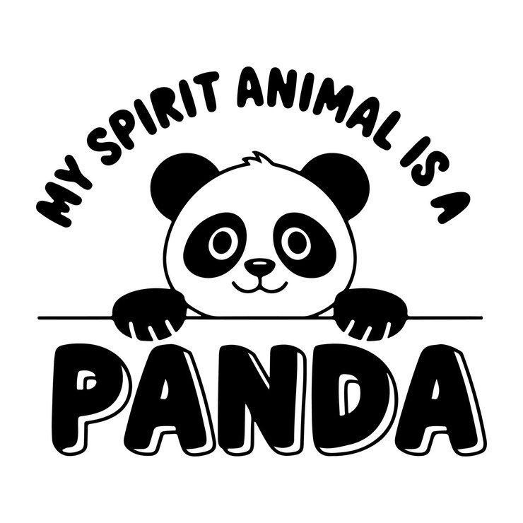 Vector arte de silueta del icono vectorial de dibujos animados de panda en fondo blanco
