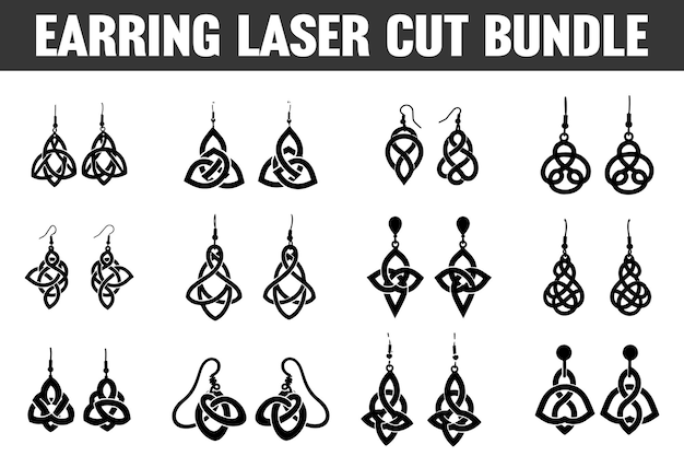 Arte de silueta de pendientes con bordes elegantes