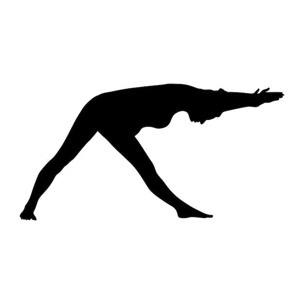 El arte de la silueta de las posturas de yoga es una cápsula de gimnasia de pilates prenatal para mujeres embarazadas, ilustración vectorial