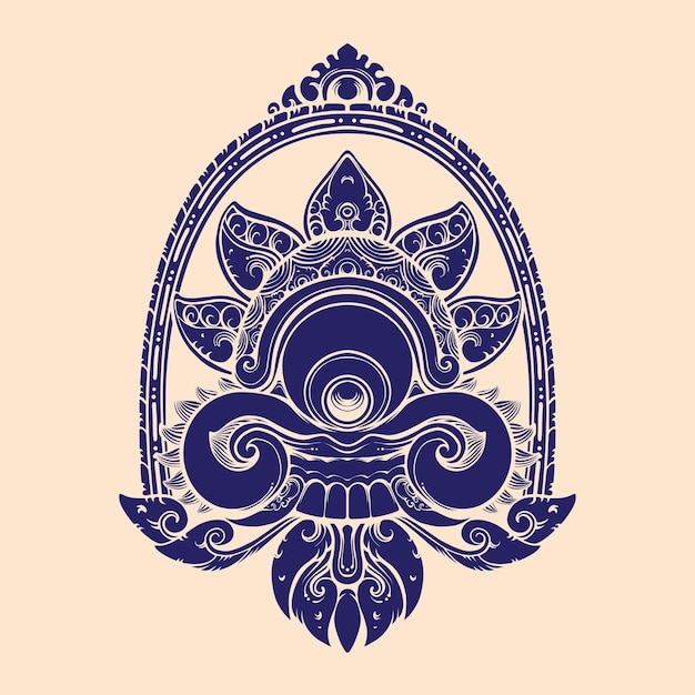 arte de silueta Vector de ornamento balinés