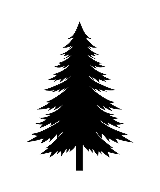 Arte de silueta vectorial de pino perfectamente diseñado