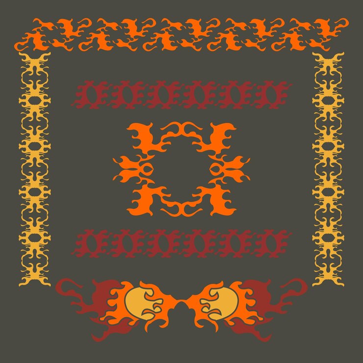 arte de símbolo de fuego circular