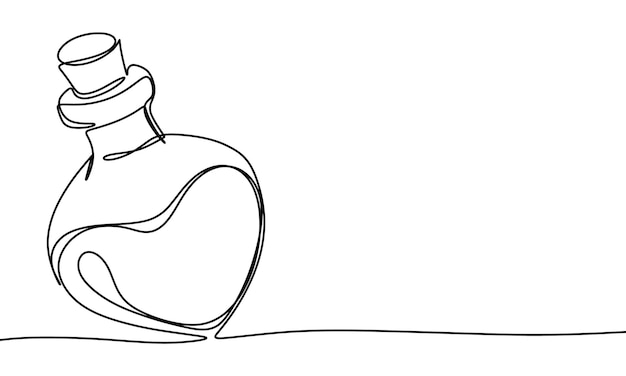 Arte de una sola línea de botella de poción