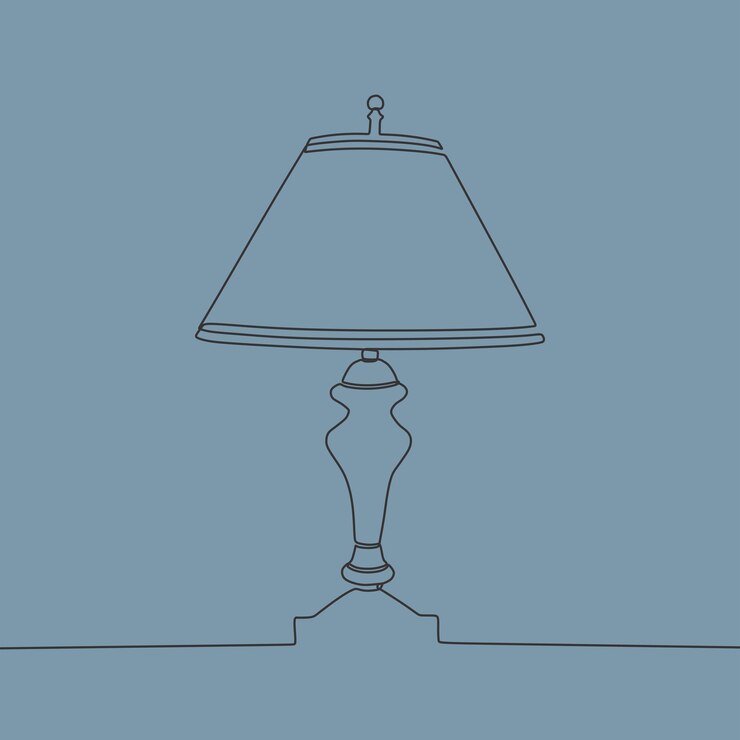 Vector arte de una sola línea continua de una línea de lámpara