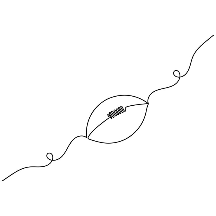 Vector arte de una sola línea de fútbol continuo dibujo de una línea de icono vectorial de contorno aislado