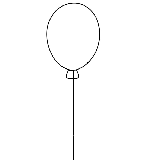 Arte de una sola línea de globo dibujo continuo de una línea de icono vectorial de contorno aislado