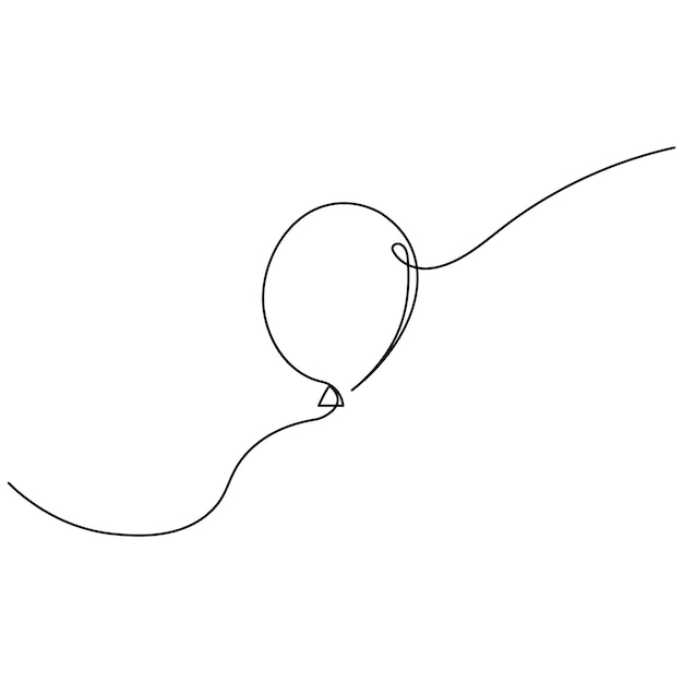 Arte de una sola línea de globo dibujo continuo de una línea de icono vectorial de contorno aislado