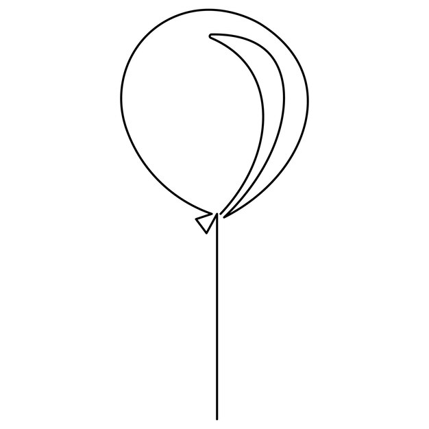 Arte de una sola línea de globo dibujo continuo de una línea de icono vectorial de contorno aislado