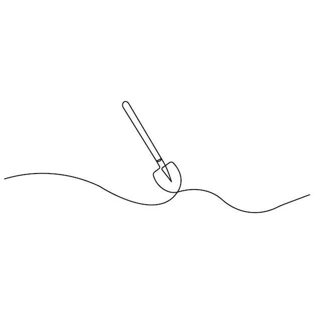 Arte de una sola línea con lápiz clippart dibujo continuo de una línea de arte vectorial de contorno aislado