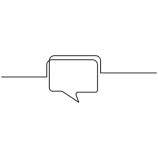 Arte de una sola línea del mensaje dibujo continuo de una línea de arte vectorial de contorno aislado