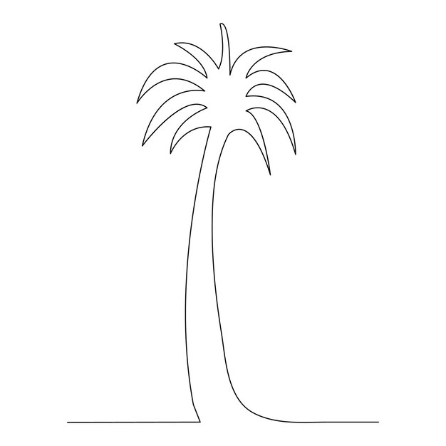 arte de una sola línea de pájaros de palma aislados en el diseño de ilustración vectorial