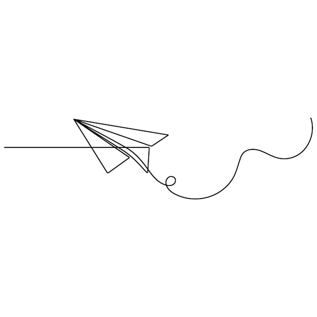 Arte de una sola línea plana de papel dibujo continuo de una línea de icono vectorial de contorno aislado