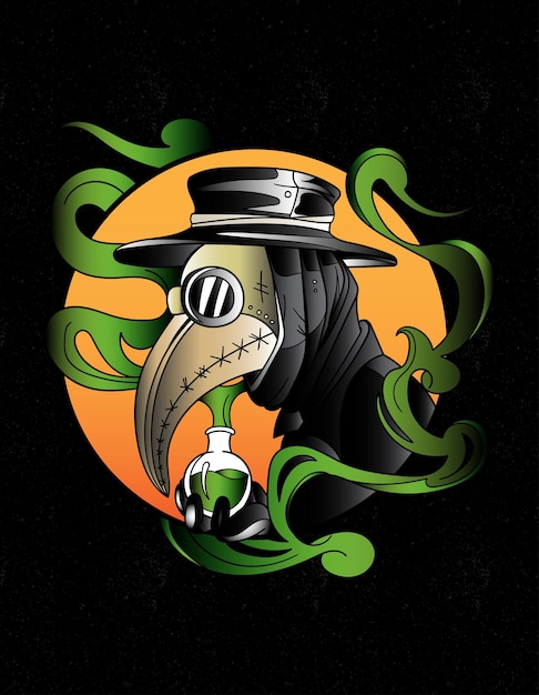 Vector arte del tatuaje de plague docto