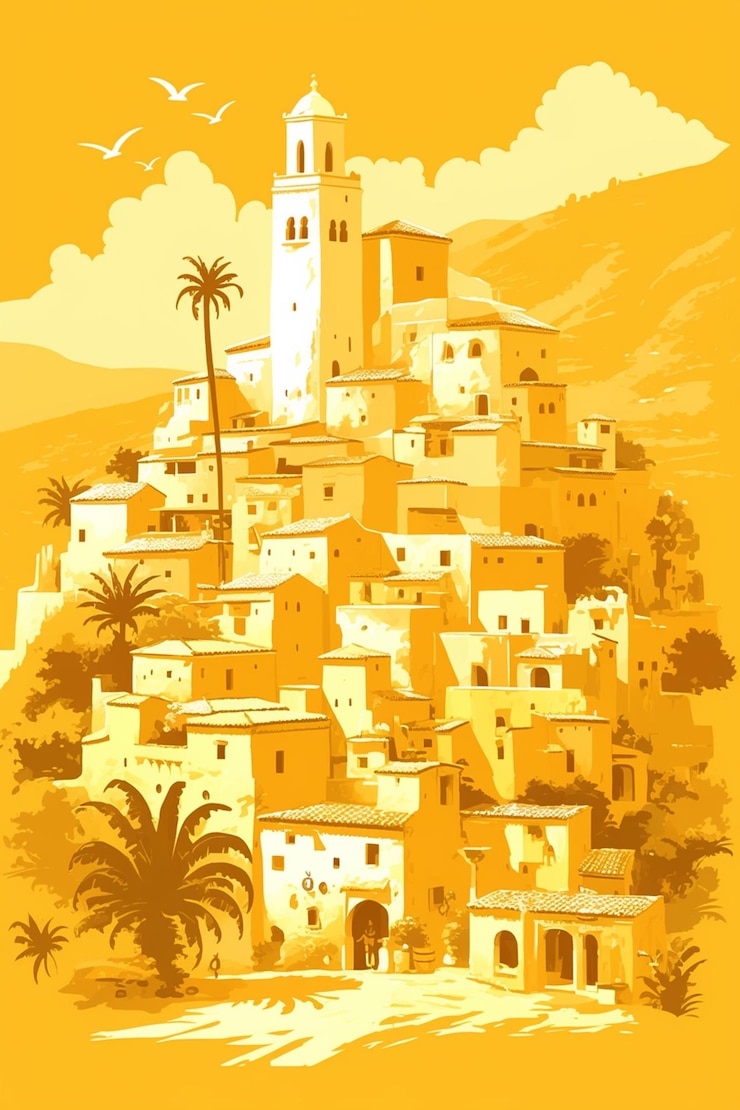Vector arte tradicional de ouarzazate en marruecos
