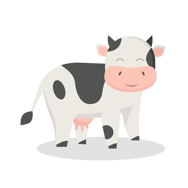 Arte de vaca de dibujos animados Ilustración vectorial animal de granja
