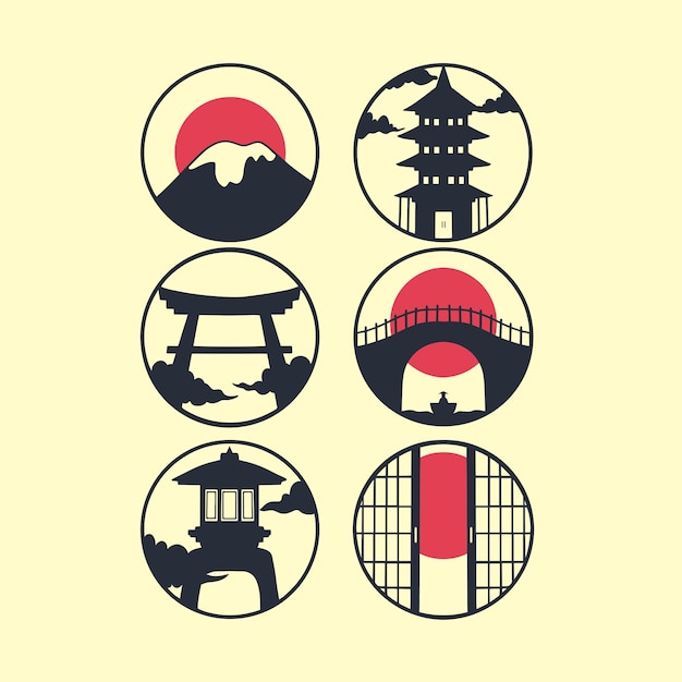 Arte de vector de cultura de construcción japonesa