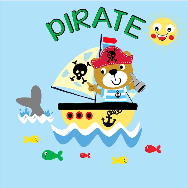 Vector arte de vector de dibujos animados pirata