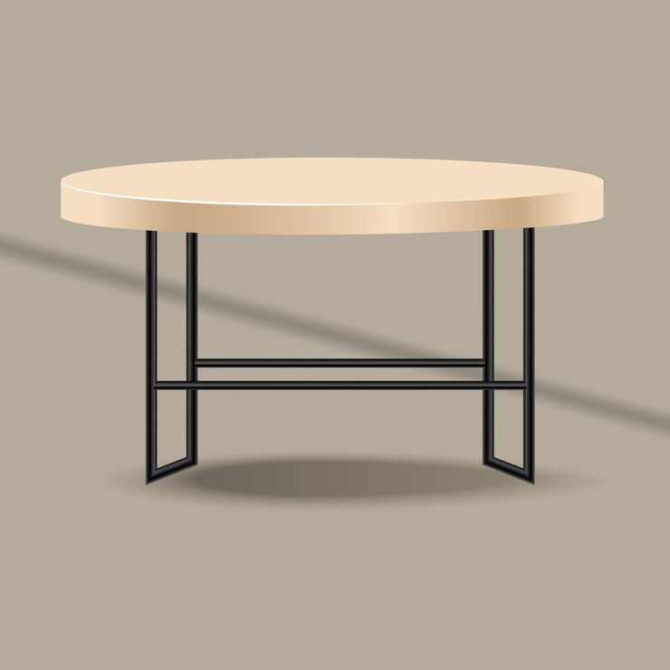 Vector arte de vector de mesa de círculo en aislado