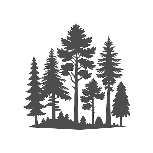 Arte y vector de silueta de pino