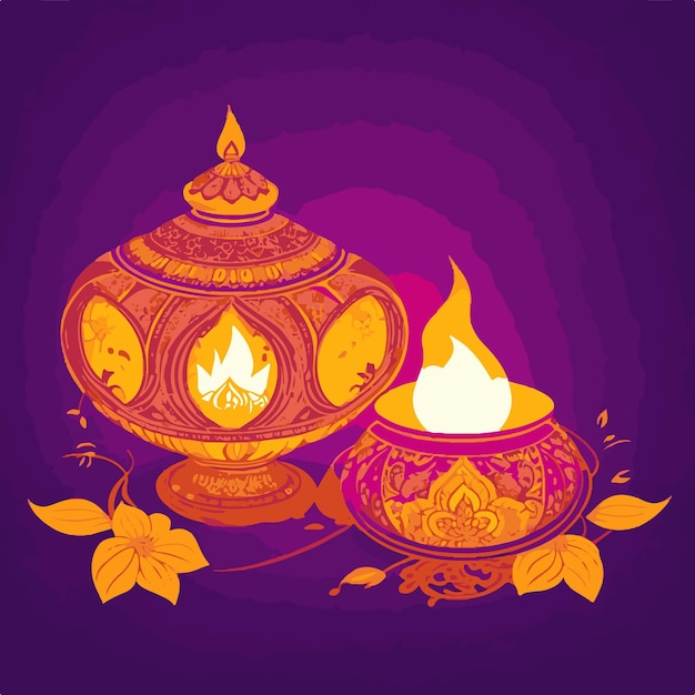 Vector el arte de los vectores de diwali