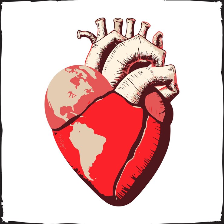 Arte vectorial 3D diseño del corazón con los detalles adecuados