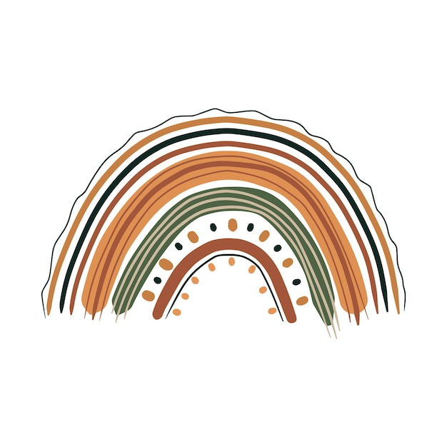 Arte vectorial de arco iris al estilo boho