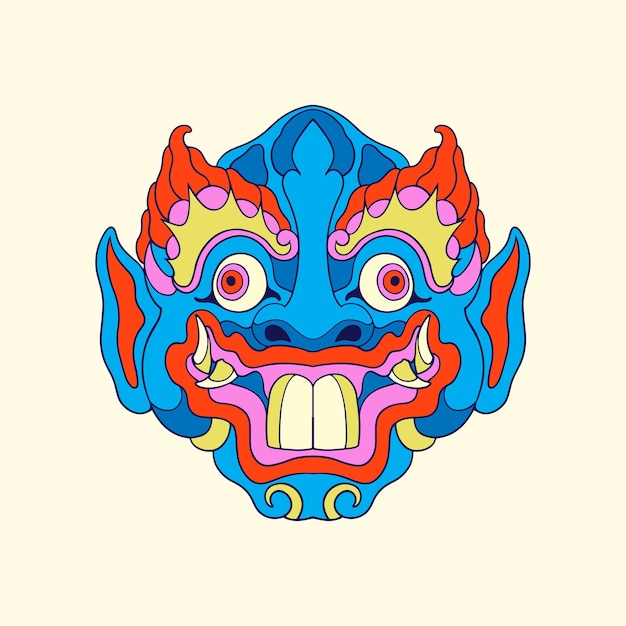 Arte vectorial del barong balinés
