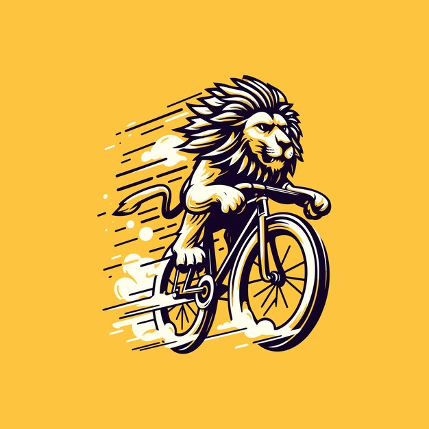 El arte vectorial de Biking Lion