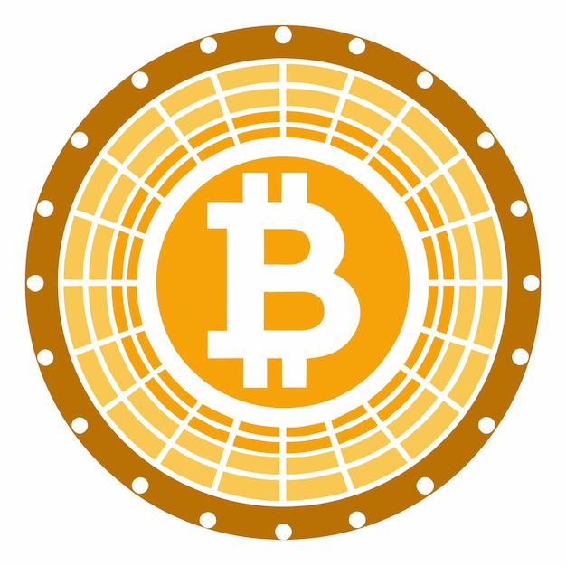 arte vectorial de bitcoin en fondo blanco