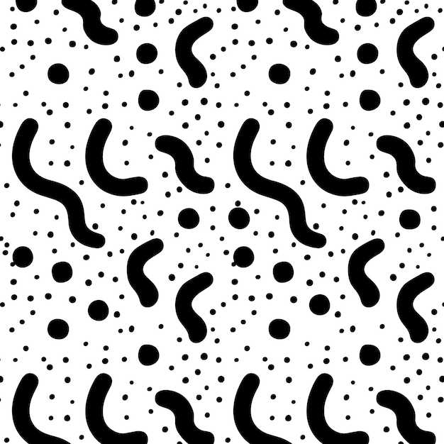 Arte vectorial en blanco y negro con un juego de ilustraciones de patrones lindos