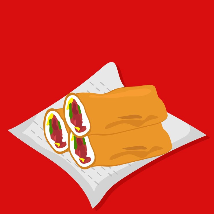 Vector arte vectorial del bocadillo tradicional indonesio croquette marrón dorado lleno de verduras pollo