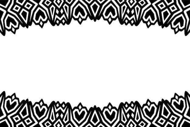 Arte vectorial con borde tribal geométrico negro