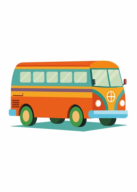 Arte vectorial de Bus en fondo blanco