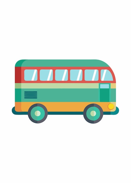 Arte vectorial de Bus en fondo blanco
