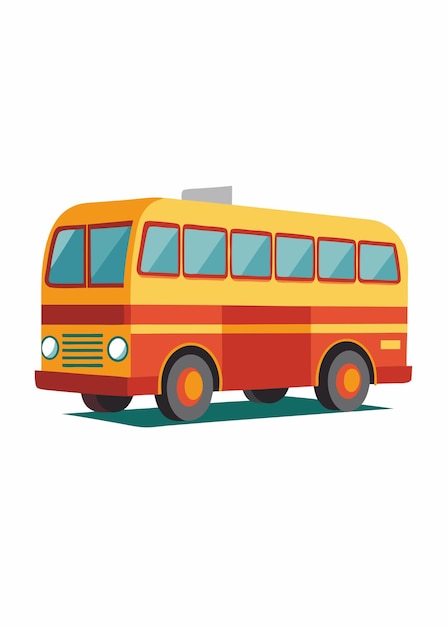 Arte vectorial de Bus en fondo blanco
