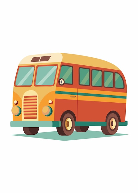 Arte vectorial de Bus en fondo blanco