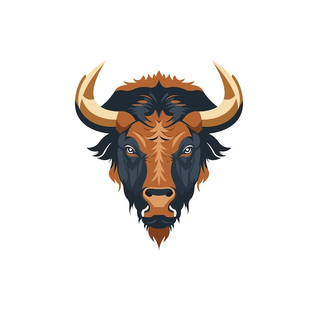 arte vectorial de cabeza de bisonte