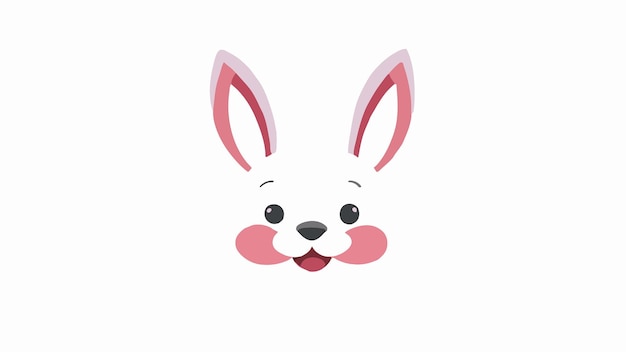 Arte vectorial de cabeza y hocico de conejo gracioso