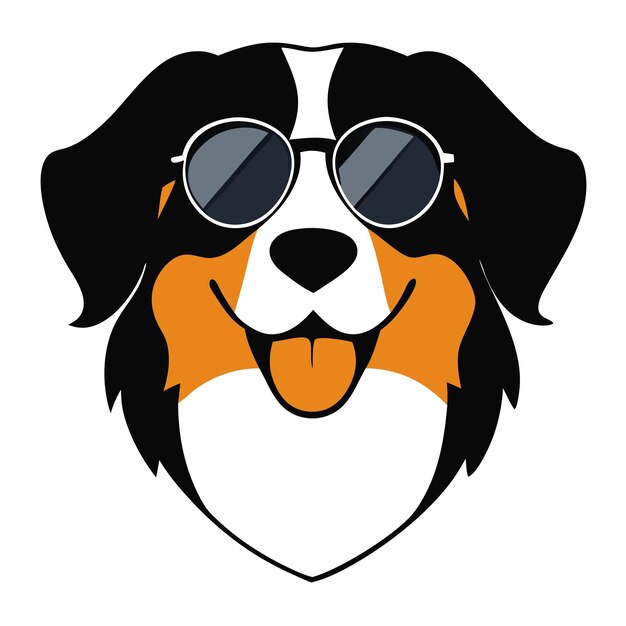 El arte vectorial de la cabeza de un perro de montaña de Bernese