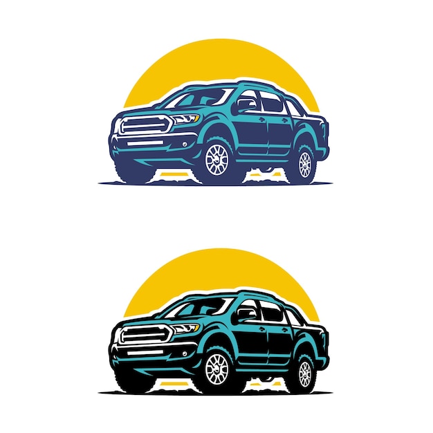 Vector arte vectorial de camioneta aventure overland. lo mejor para el logotipo relacionado con el deporte automotriz de aventuras al aire libre