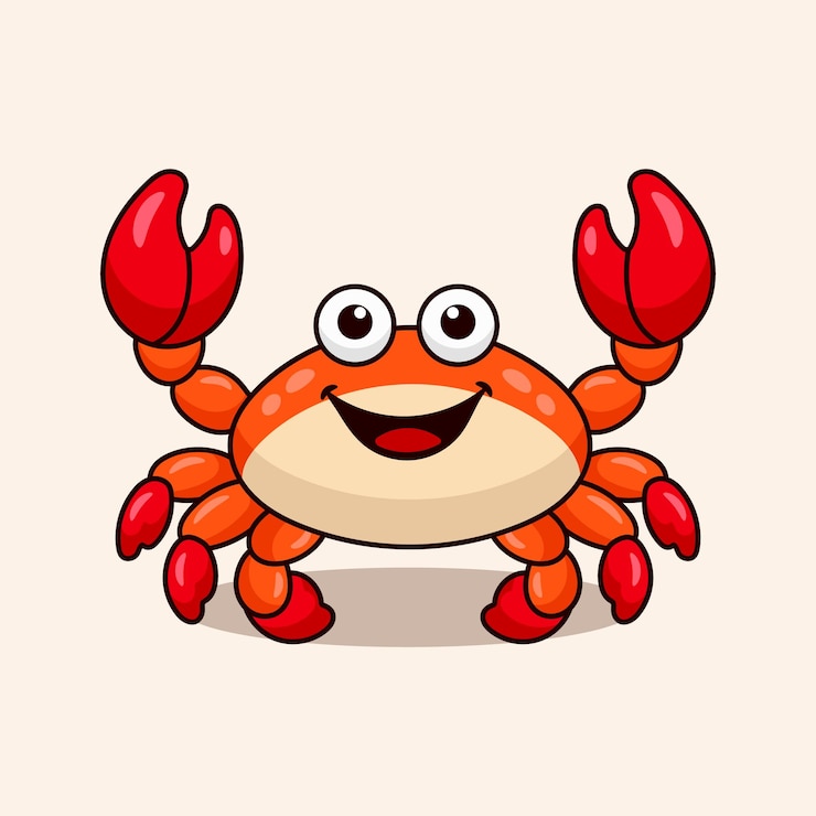 Vector arte vectorial de cangrejo de playa juguetón