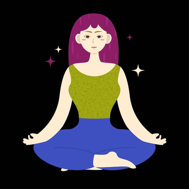 Arte vectorial de la chica del yoga