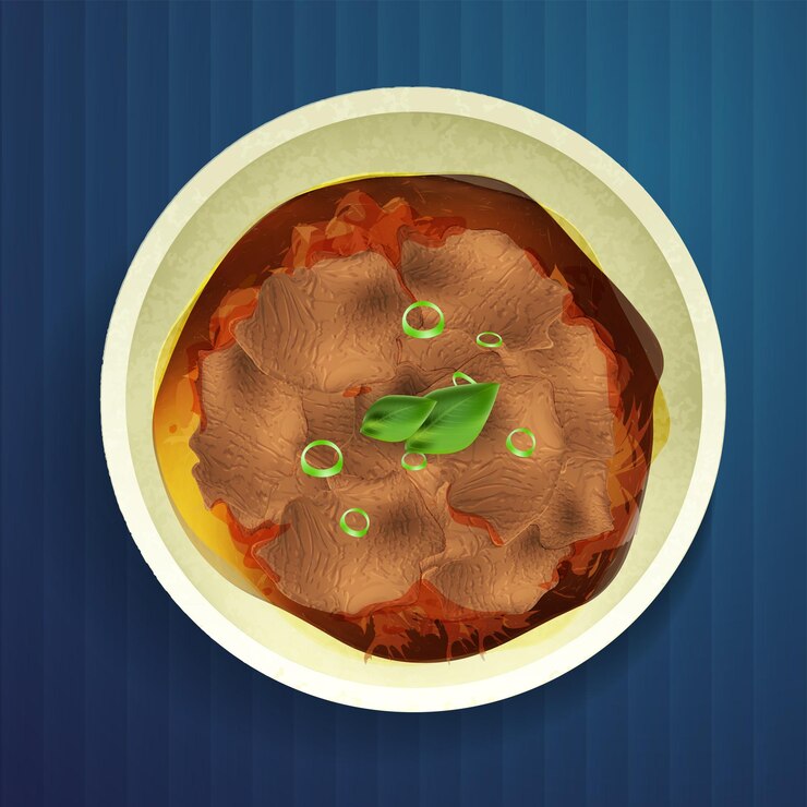 Vector arte vectorial de comida tradicional de rawon indonesia