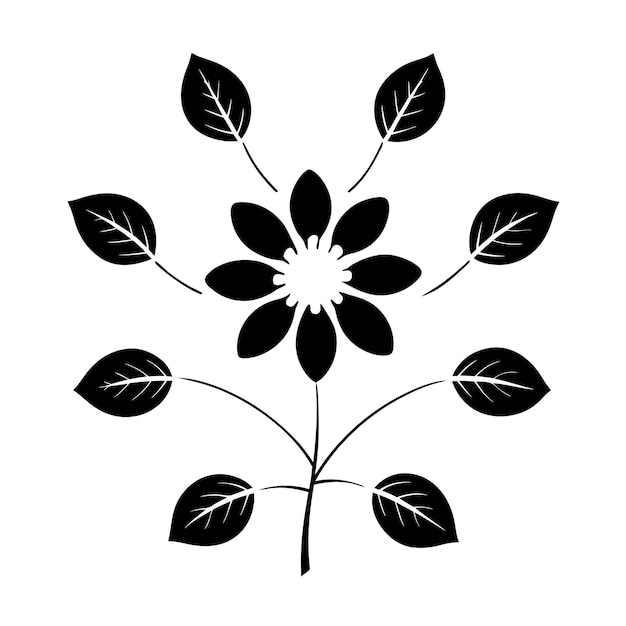 Arte vectorial de contorno de ramas de hojas florales dibujadas a mano